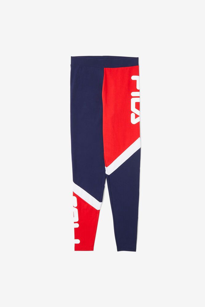 Fila Legging Sia High Rise Womens Navy/Red/White - India ETN-538491